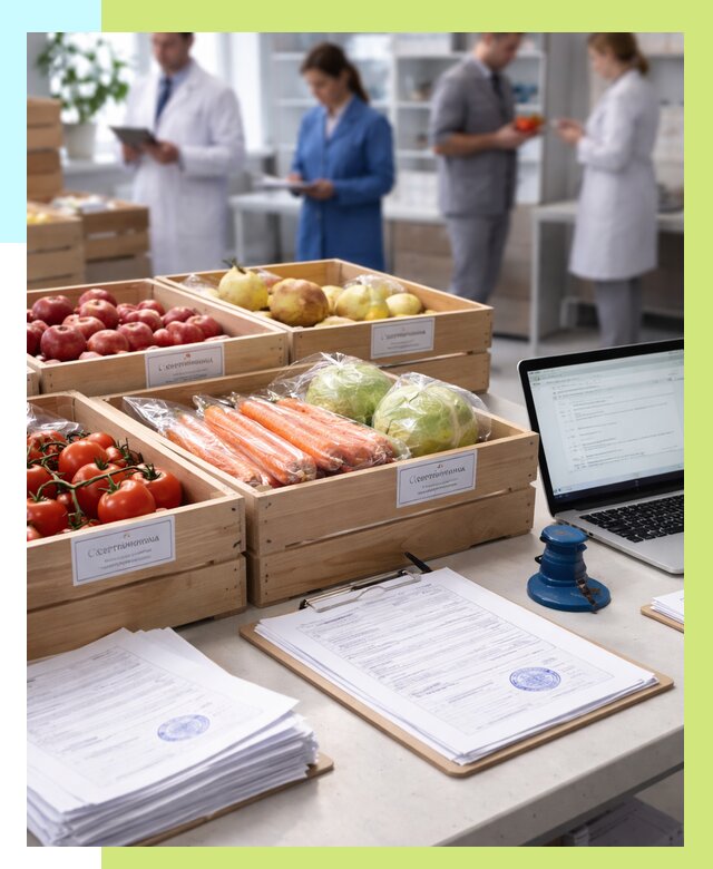 Сертификация овощей и фруктов в Приморско-Ахтарске от 8617 р. | Алешин-Прр