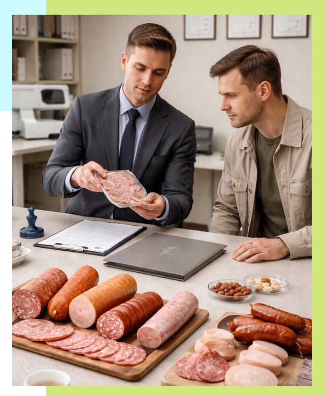 Сертификация колбасных изделий в Приморско-Ахтарске от 7604 р. | Алешин-Прр