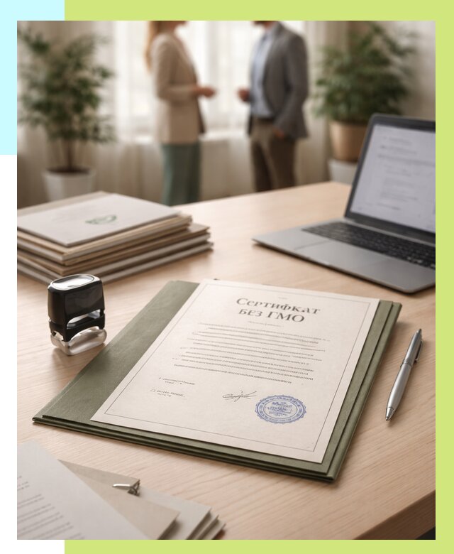 Сертификат без ГМО в Приморско-Ахтарске от 7604 р. оформить срочно Алешин-Прр